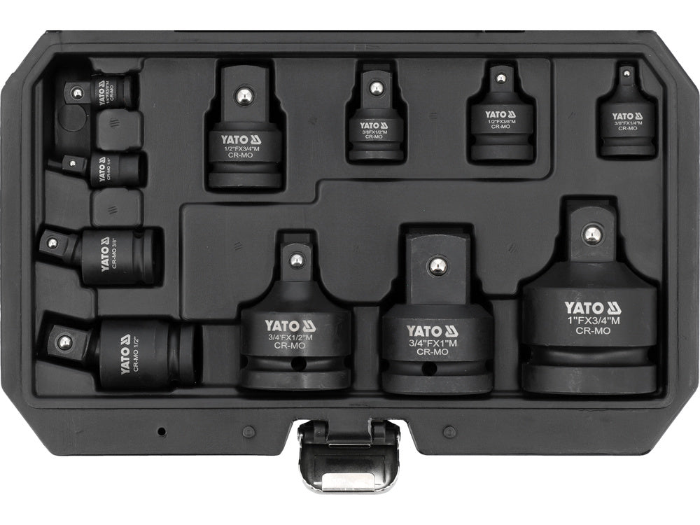 Smūginių adapterių ir šarnyrų / kardanų rinkinys | 6.3 mm (1/4") - 25 mm (1") | 11 vnt. (YT-10646)