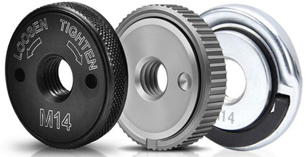 Greito fiksavimo veržlė | su dantukais | kampiniam šlifuokliui | M14 (LN003)