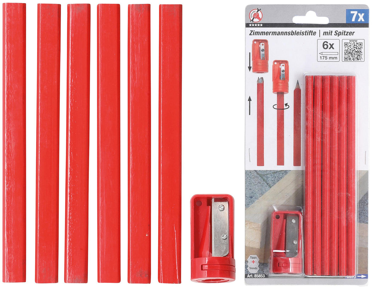 Dailidės pieštukai | 175 mm | su drožtuku | 7 vnt. (85853)