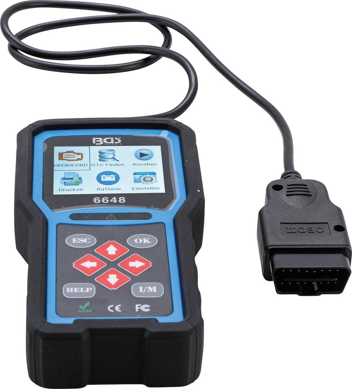 OBD II (EOBD) gedimų kodo diagnostikos skaitytuvas (6648)