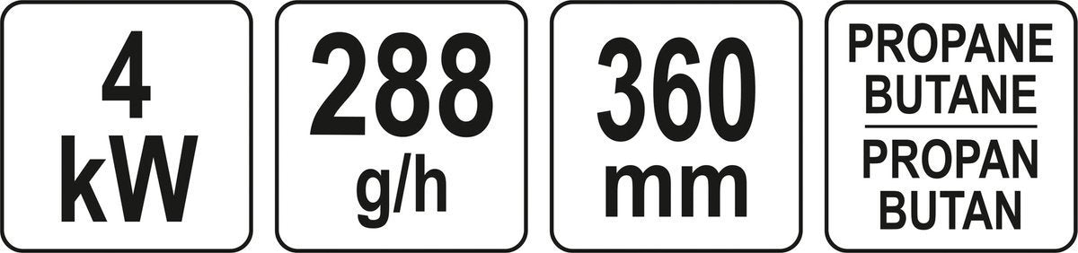 Dujinis degiklis su antgaliais | 360 mm (YT-36731)