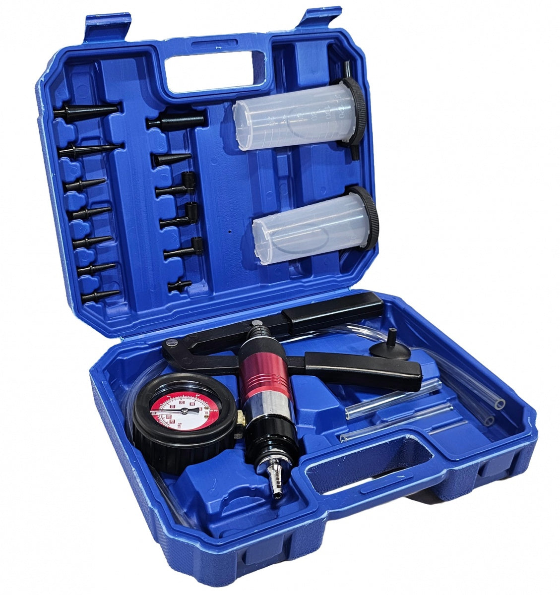 Vakuumo/slėgio matuoklis stabdžių skysčio nuorinimui | dvigubo veikimo (HS-A998B)