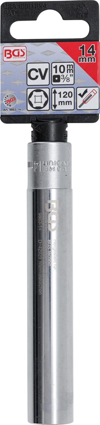 Galvutė šešiakampė | labai ilga | 10 mm (3/8") | 14 mm (9863-14)
