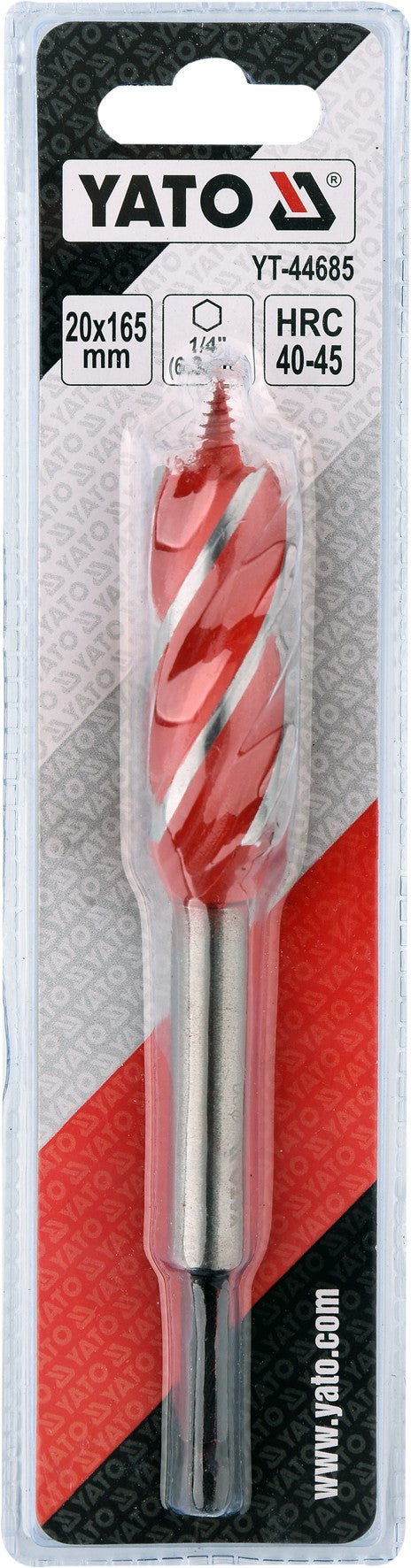 Spiralinis grąžtas medžiui | su hex (1/4") galu | 20 mm (YT-44685)