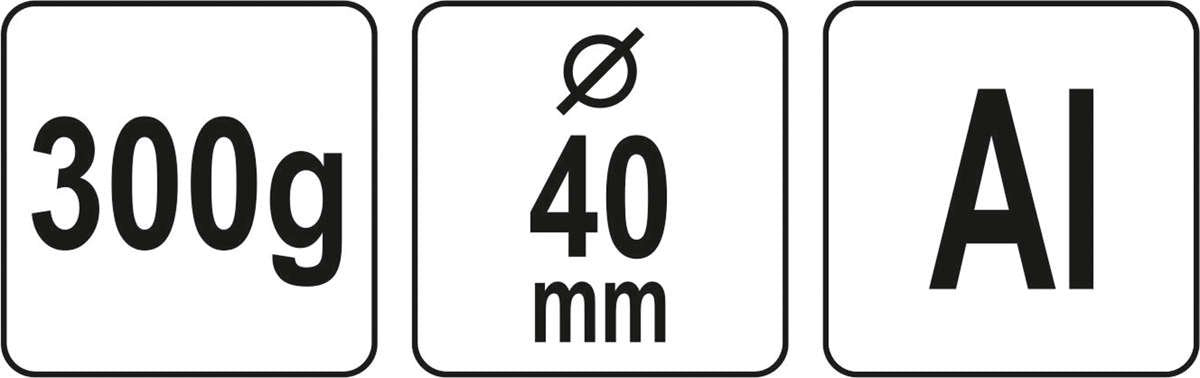Plaktukas aliuminis | 40 mm / 300g (YT-45281)