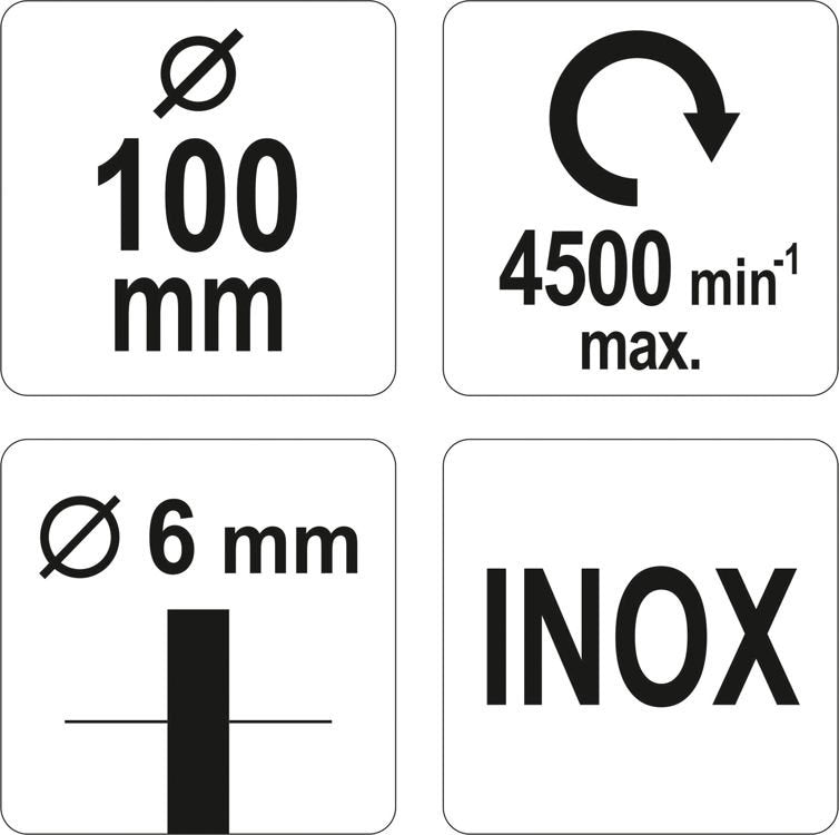 Šepetys puodo tipo su kotu | nerūdijantis plienas | INOX | 100 mm (YT-47511)