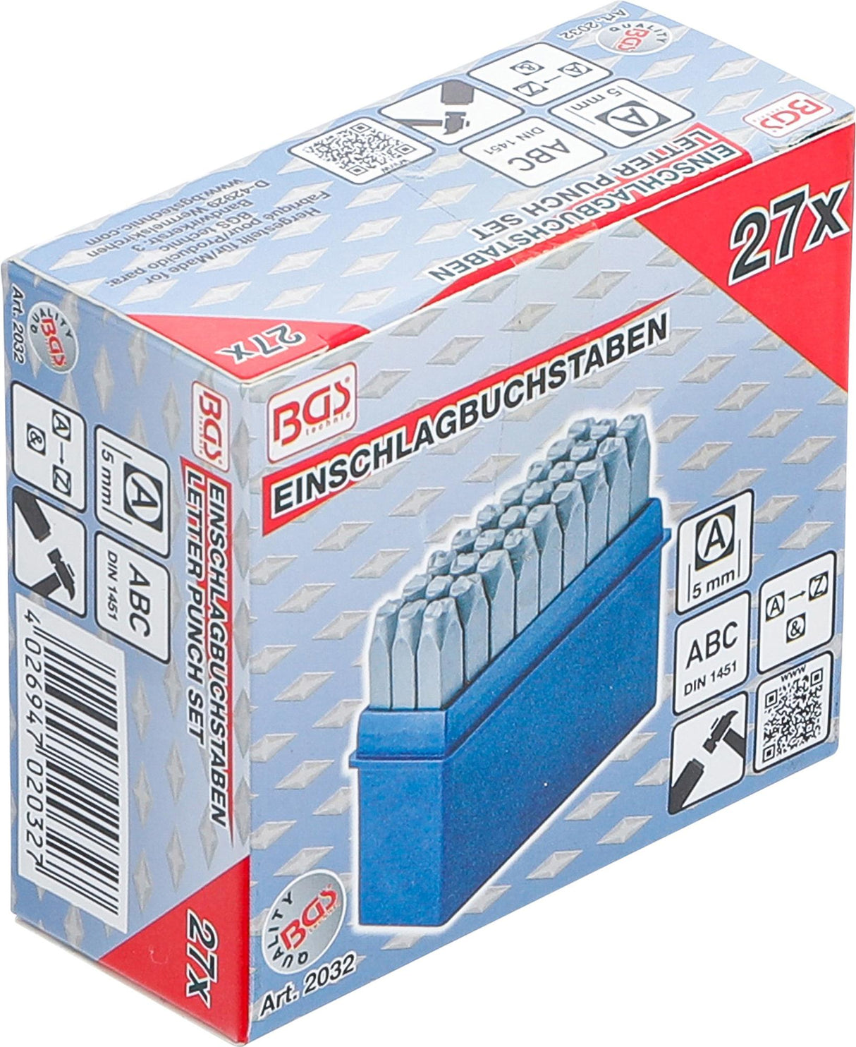 Raidžių išmušėjų rinkinys A iki Z | 5 mm (2032)