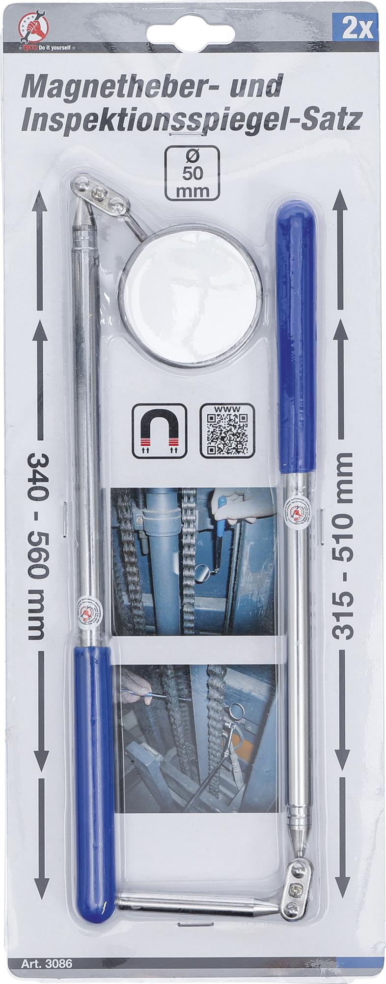 Magnetinio griebtuvo / tikrinimo veidrodžio rinkinys | 2 vnt. (3086)