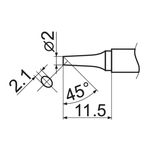 Litavimo antgalis su įmontuotu šildytuvu ir temperatūros jutikliu | tipas T12-BC2 (YT-82496)