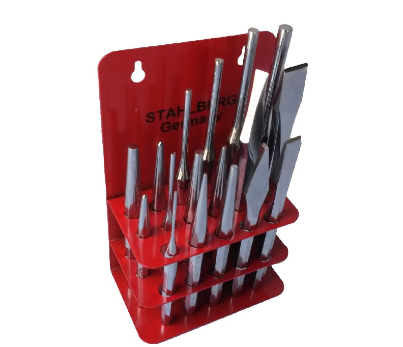 Išmušėjų komplektas 17 dalių "Stahlberg" (H4110732)