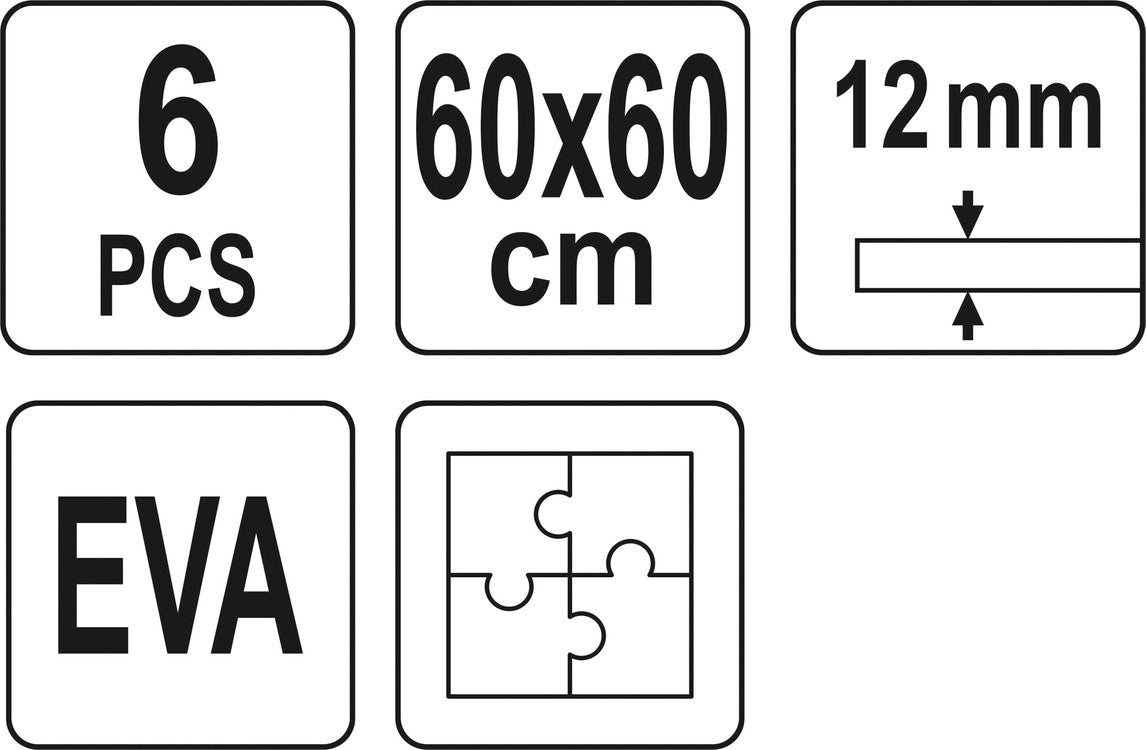 Apsauginis kilimėlis automobilių dirbtuvėms ar treniruoklių salei | 6 vnt / 60x60 cm (YT-08780)