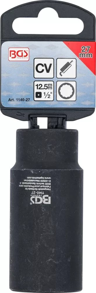 Deguonies jutiklio galvutė | 12,5 mm (1/2") | 27 mm 12 kampų, 28 mm langas (1140-27)