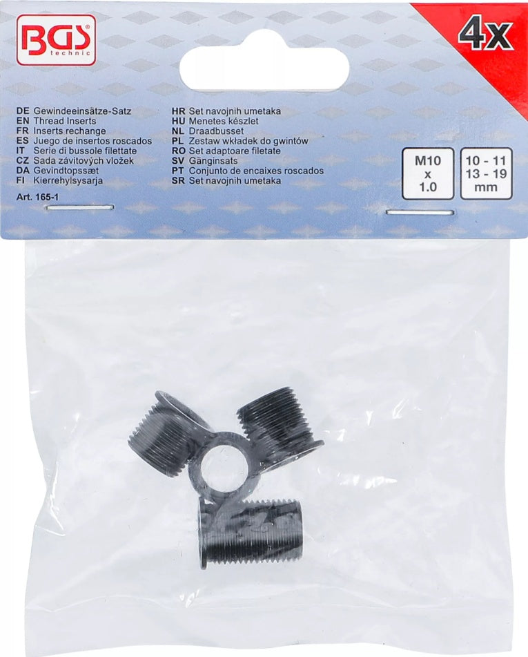 Srieginiai indėklai| M10 x 1,00 | iš BGS 165 | 4 vnt. (165-1)