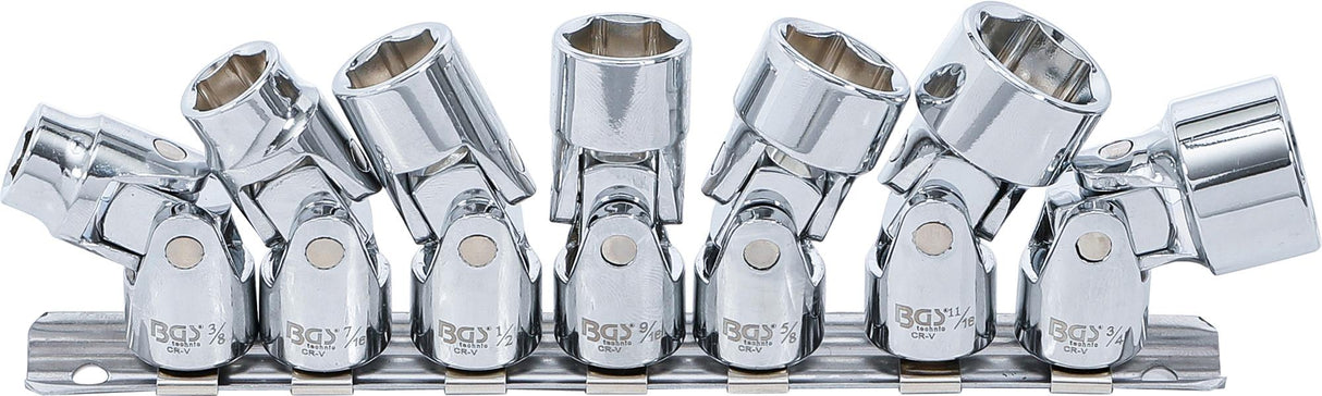 Šarnyrinių galvučių rinkinys | šarnyrinės | 10 mm (3/8") | 3/8" - 3/4" coliniai dydžiai | 7 vnt. (9501)