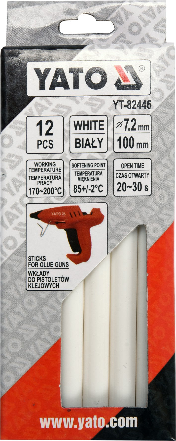 Karštų klijų lazdelės | baltos | 7,2X100 mm | 12 vnt. (YT-82446)