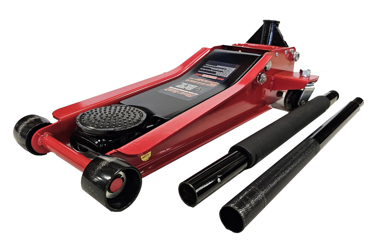 Domkratas su ratukais pažemintas | dvigubas stūmoklis | greitas kėlimas | 75- 500 mm | 3.0 t (LFJ3D)