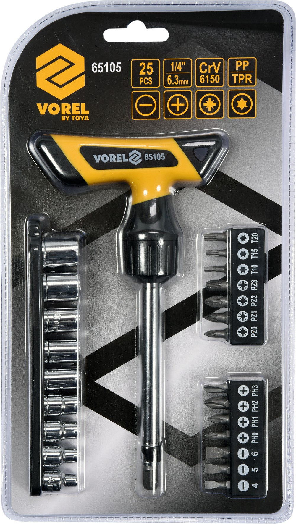 Набор бит с трещоточной рукояткой | 25 шт.