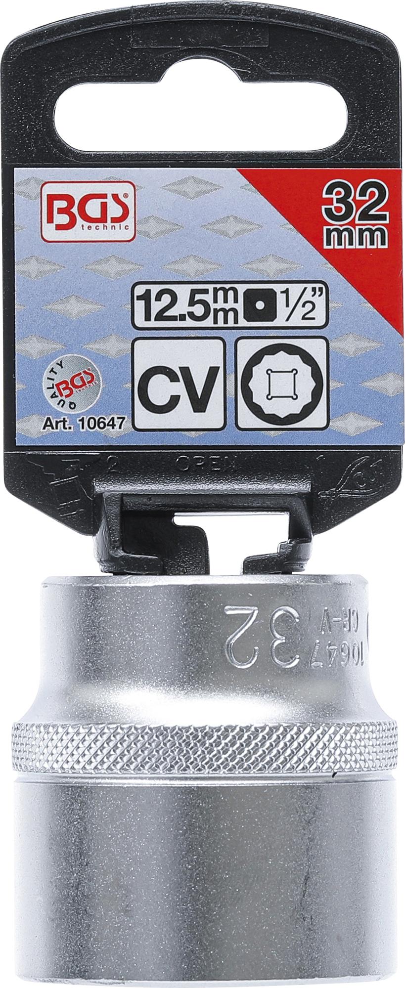 Galvutė 12-kampė | 12,5 mm (1/2") | 32 mm (10647)