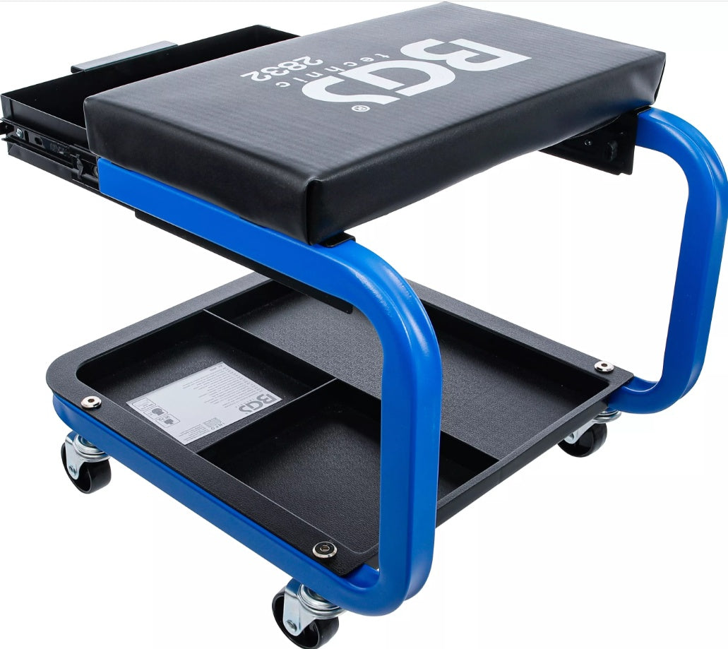 Stačiakampė kėdutė su ratukais ir stalčiumi (2832)