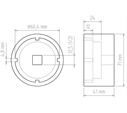 Dantyta galvutė | vidiniai kaiščiai | Ford Transit tiltui (5423)
