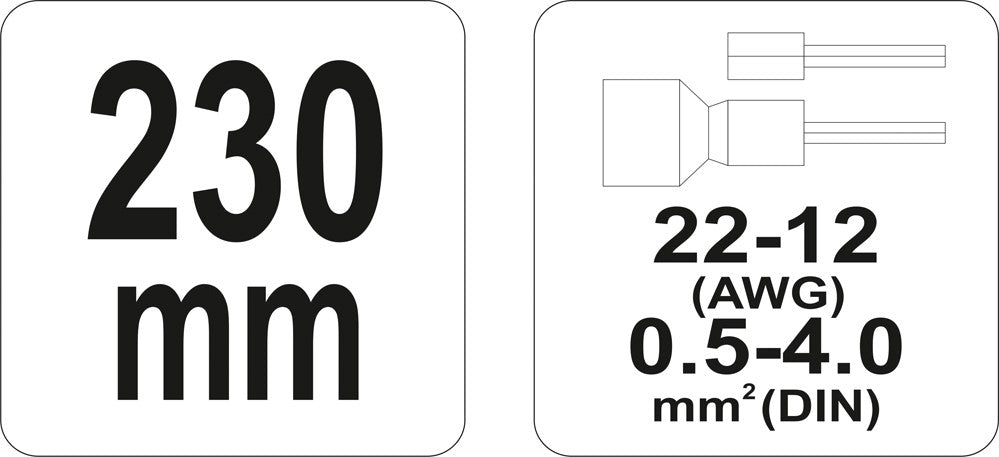 Replės jungčių užspaudimui | 0,5 - 4,0 mm² (YT-2299)