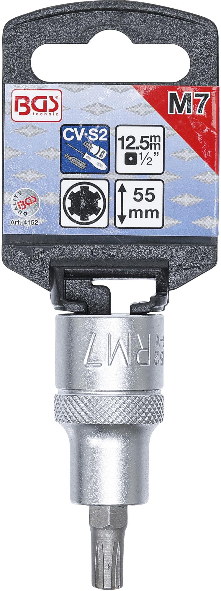 Antgalis | ilgis 55 mm | 12,5 mm (1/2") | Spline (Ribe) M7 (4152)