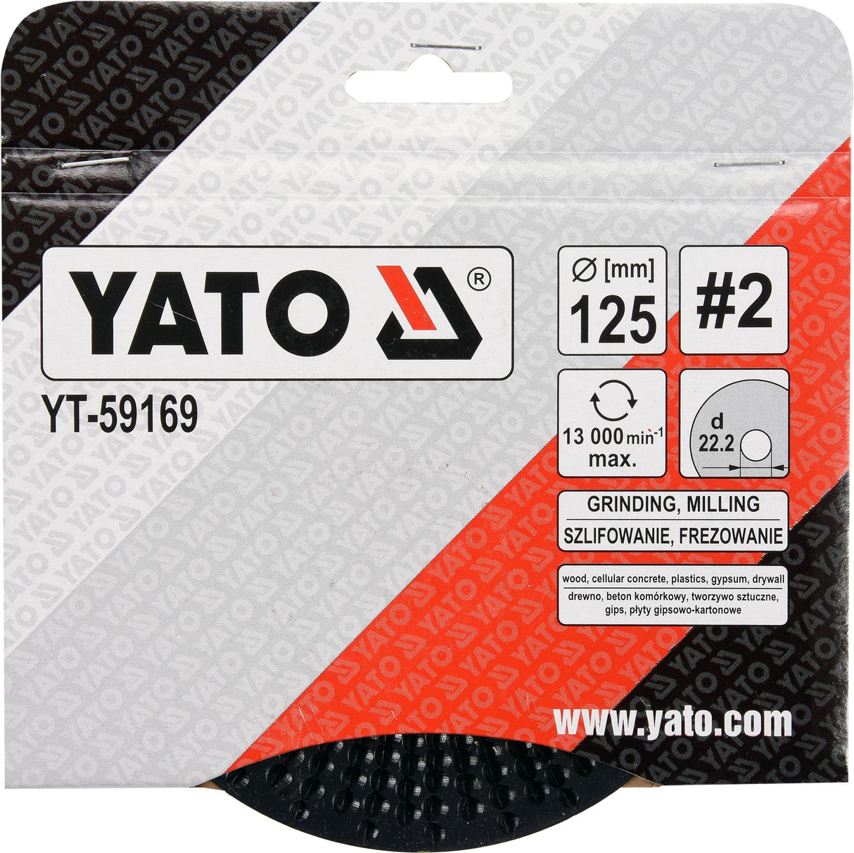 Diskas/freza medžiui 125mm, No2 (YT-59169)