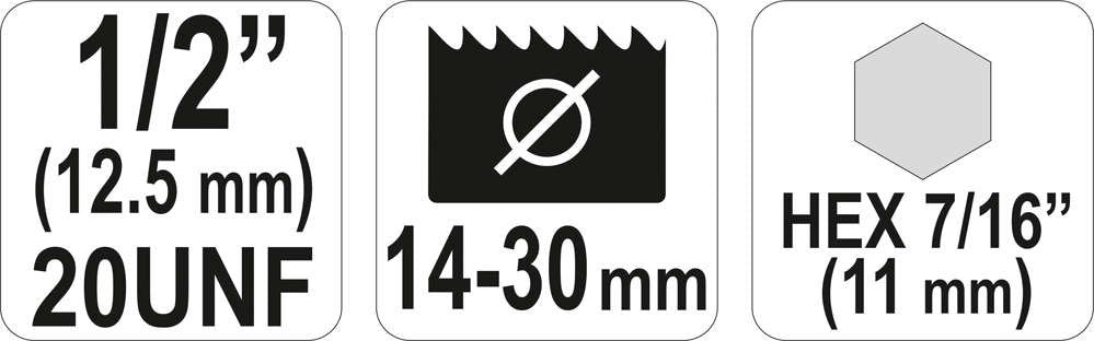 Laikiklis gręžimo karūnai 14-30 mm, 1/2", HEX antgalis (YT-3370)