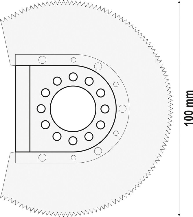 Priedas daugiafunkciniam įrankiui | BIM-TIN | medžiui / metalui | 100 mm (YT-34701)