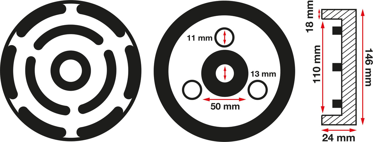 Guminis padas | auto keltuvams | Ø 145 mm (6473)