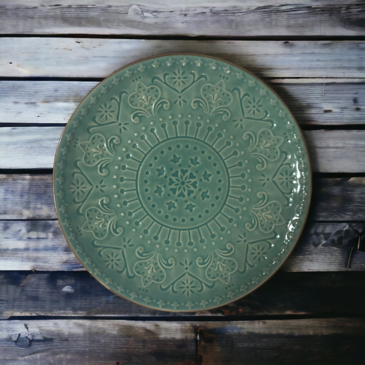 Lėkštė SALSA | žalia | blizgi | keramika | Ø27CM (69986)