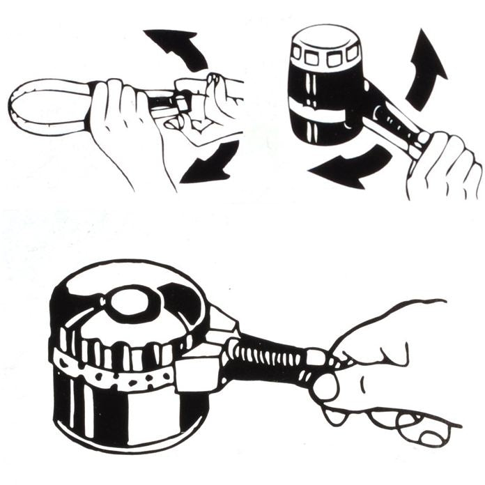 Tepalo filtro raktas juostinis | spyruoklinė plieninė juosta | lietas aliuminis | Ø maks. 155 mm (1027)
