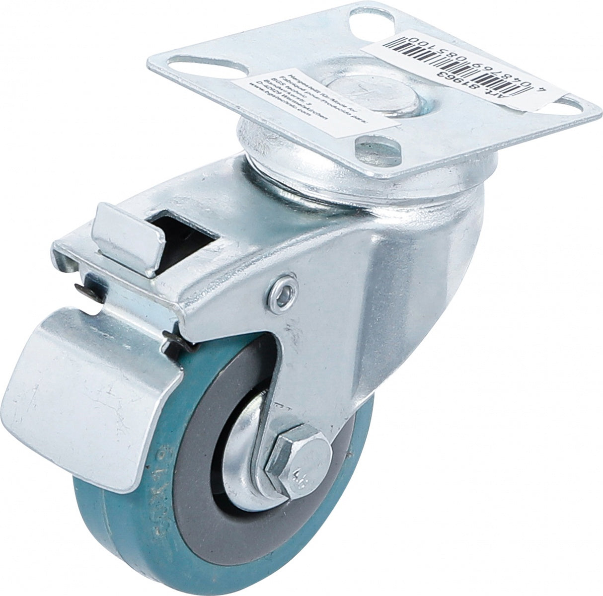 Pasukamas ratukas su stabdžiu | Guma | su montavimo plokšte | Ø 50 mm (81963)