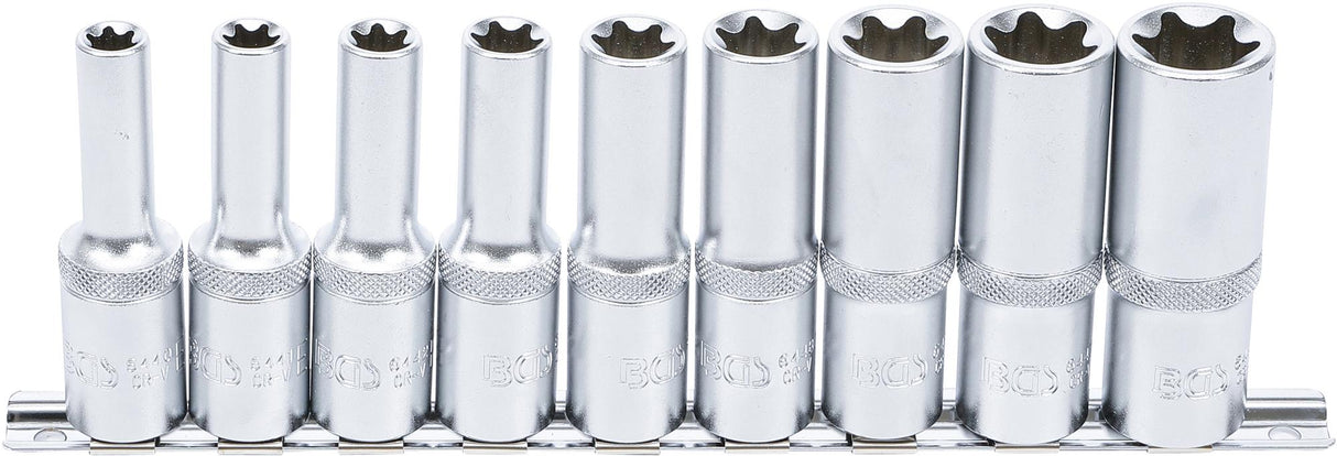 Galvučių rinkinys E-Tipas | Ilgos | 12,5 mm (1/2") | E10 - E24 | 9 vnt. (2026)