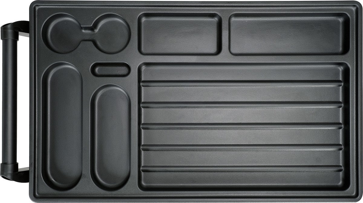 Įrankių spintelė ant ratukų | 7 stalčiai | 1 šoninės durys | kodinis užraktas | Led apšvietimas (YT-09004)