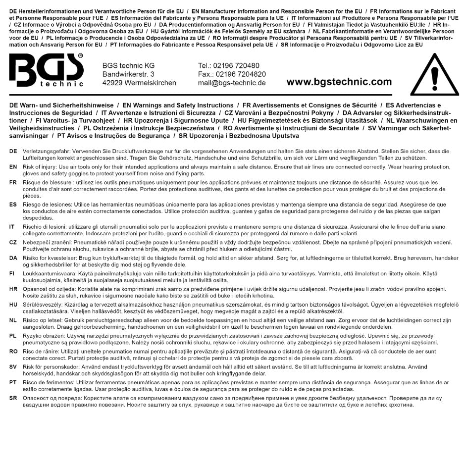 Antgalis pneumatiniam adatiniam plaktukui BGS 8540 (8540-1)