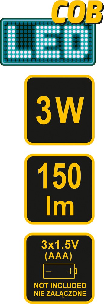 Prožektorius dedamas ant galvos | COB LED 3W (88676)