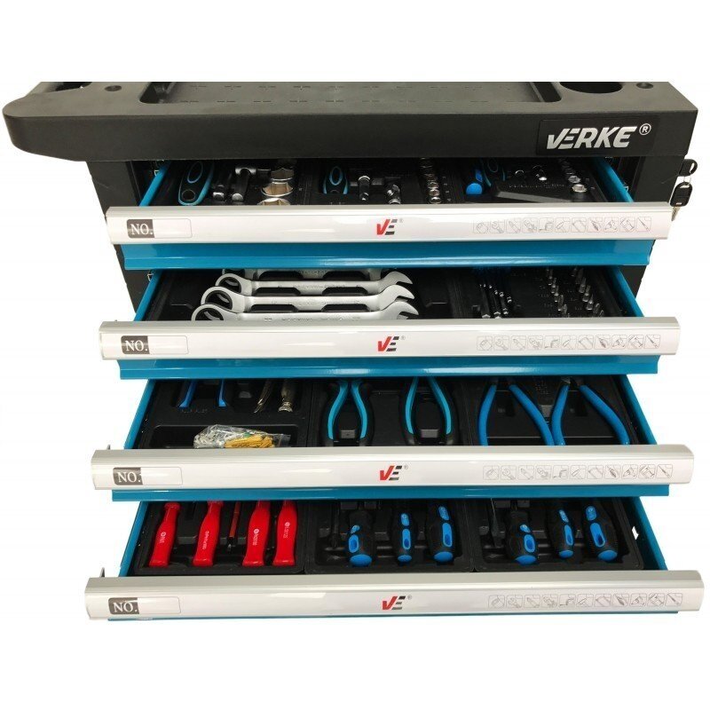 Įrankių spintelė ant ratukų | su įrankiais | 7 stalčiai (H7005)