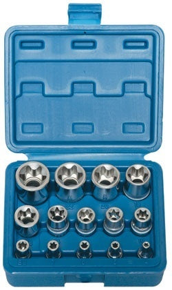 Набор головок E-Star для болтов 14 шт, 1/4"+3/8"+1/2", E4-E24