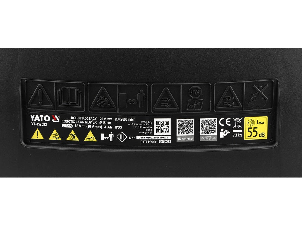 Vejos robotas žoliapjovė su perimetro laidu iki 800 m² (YT-852092)