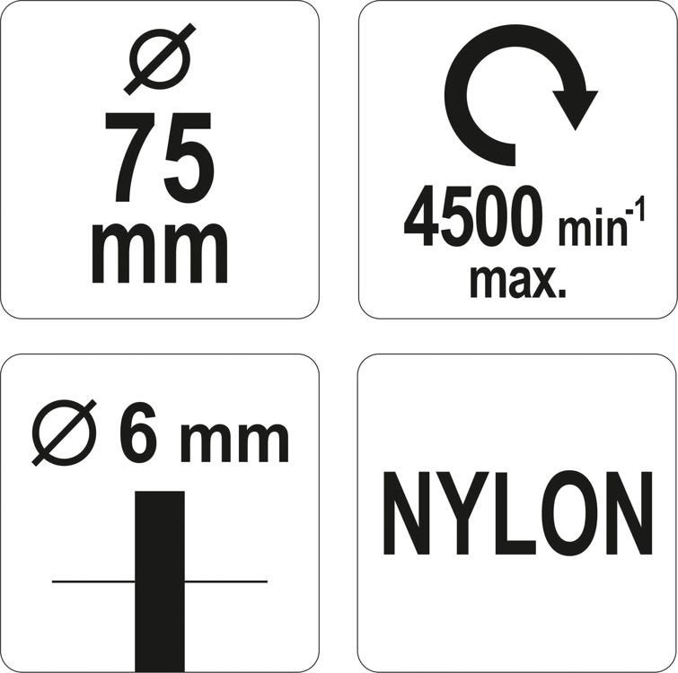 Šepetys plokščias su kotu | Nailonas | 75 mm (YT-47791)