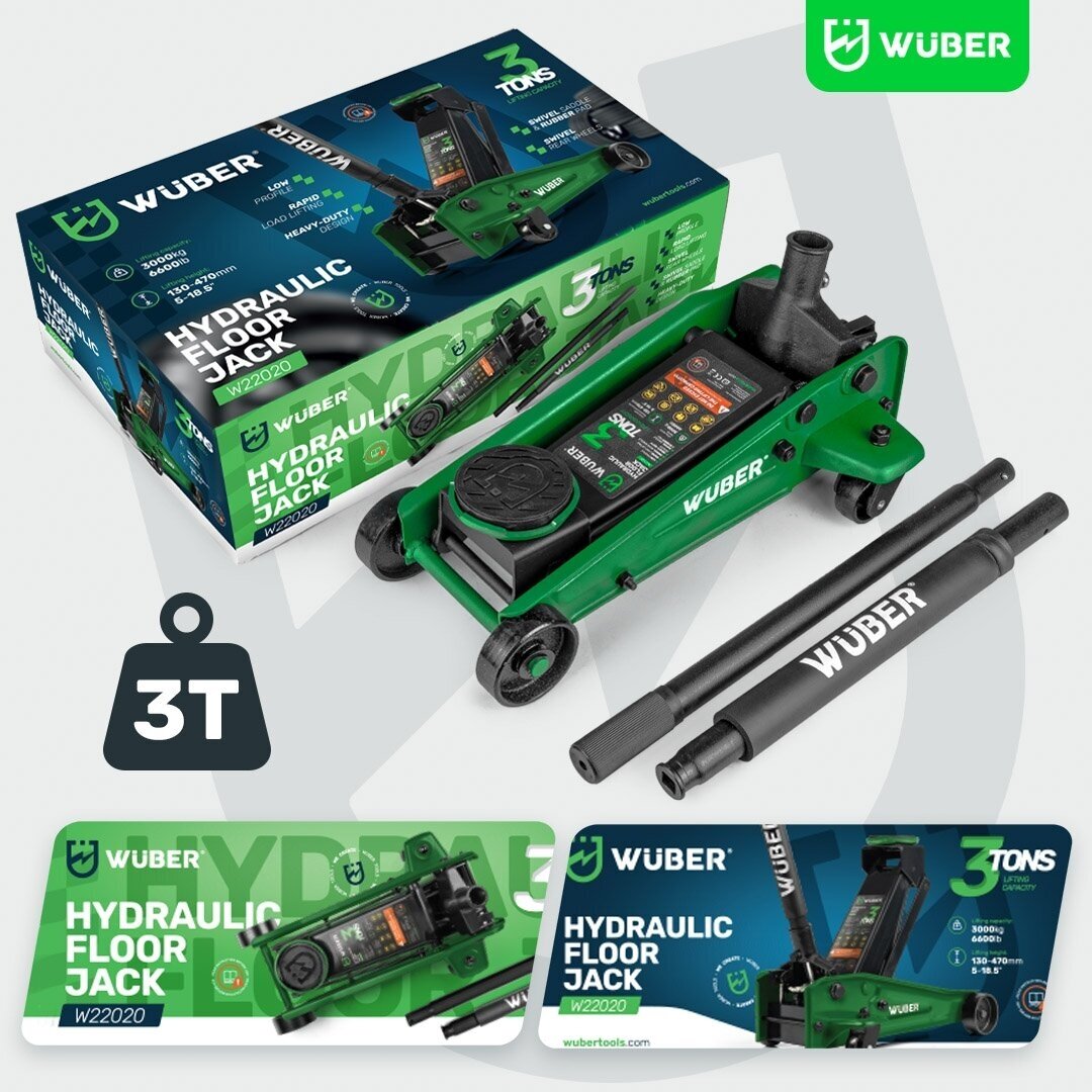 Domkratas su ratukais | hidraulinis | 2 gumos | 3 t (SK3026)