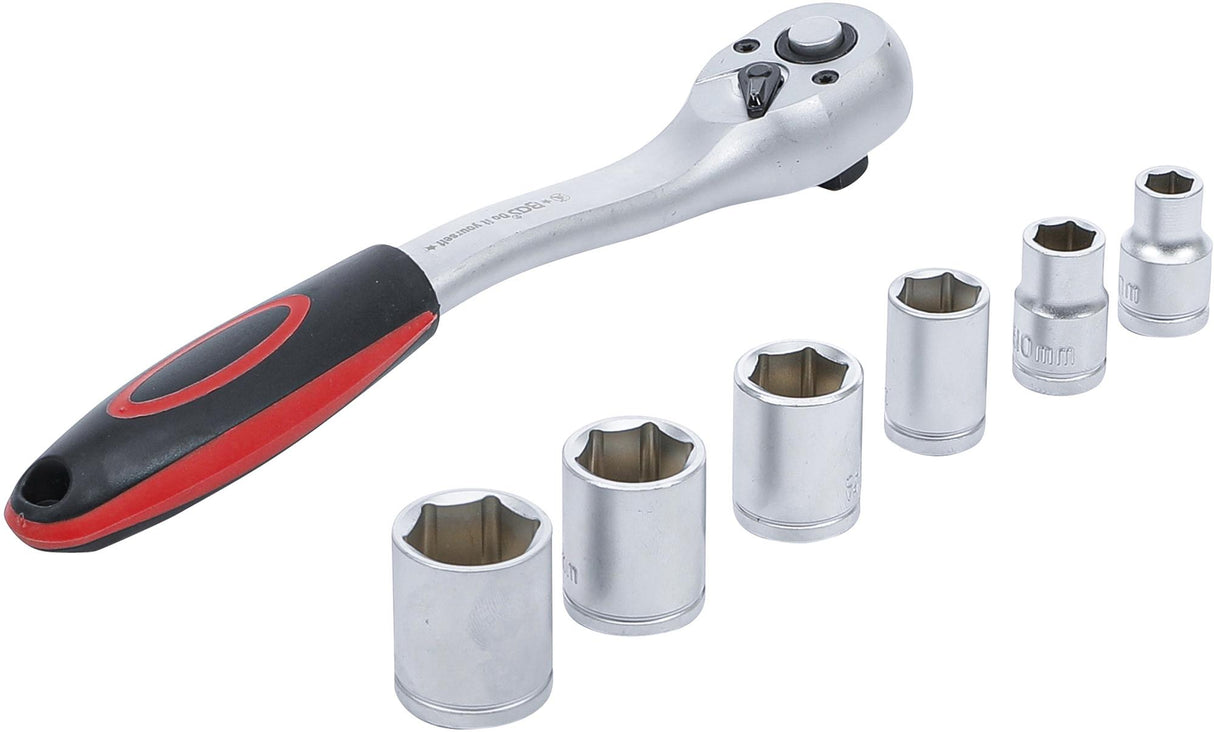 Galvučių rinkinys su terkšle | 10 mm (3/8") | 8-19 mm | 7 vnt. (15112)