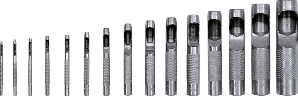 Skylių išmušėjų odoje rinkinys | 2-22 mm | 15 vnt. (YT-3591)