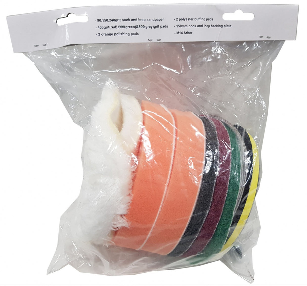 Poliravimo ir šlifavimo padų rinkinys | Ø 150 mm | 12 vnt. (BK1002)