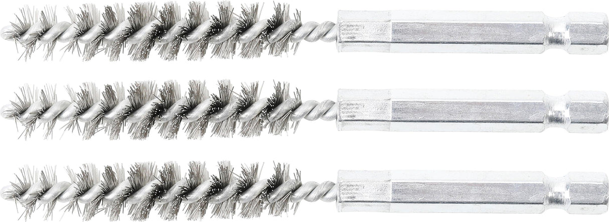 Plieniniai šepečiai vamzdeliams | 10 mm | 6,3 mm (1/4") | 3 vnt. (3078-10-S)