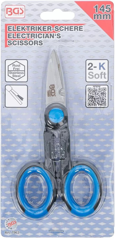 Nerūdijančio plieno elektrikų žirklės | 145 mm (7963)