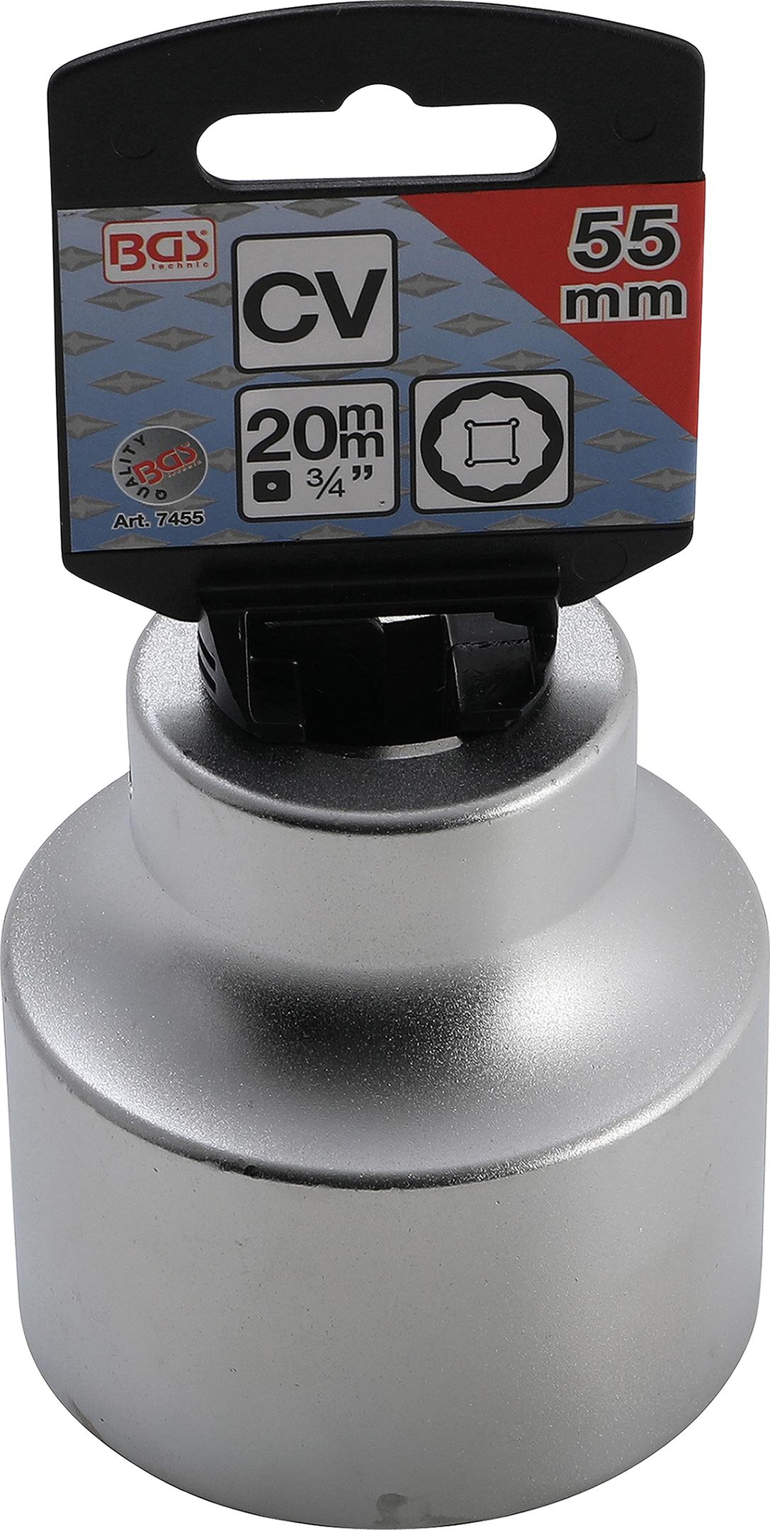 Galvutė 12-kampė | 20 mm (3/4") | 55 mm (7455)