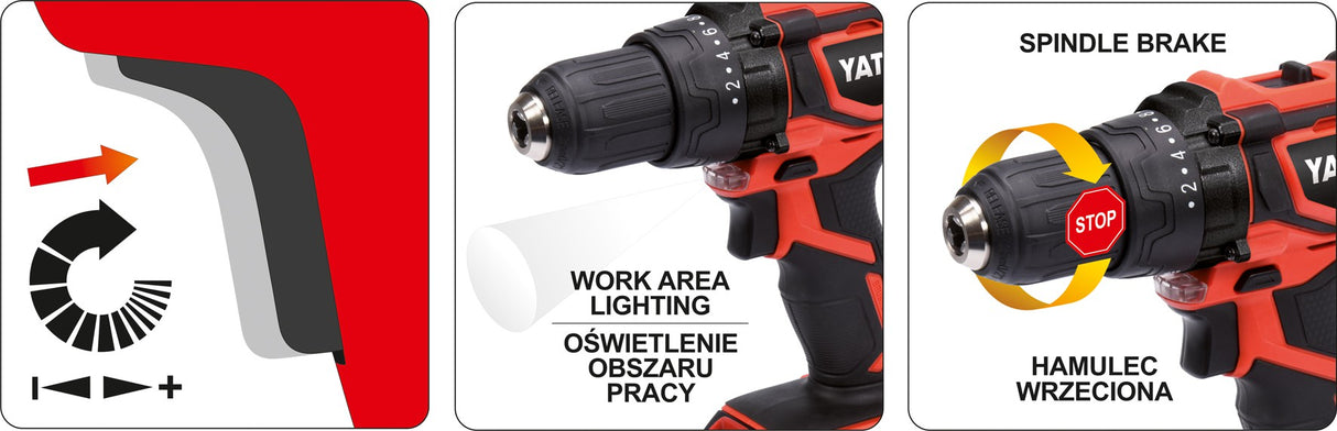 Akumuliatorinis gręžtuvas / suktukas bešepetėlinis, LI- ION 18V 2,0AH (YT-82794)