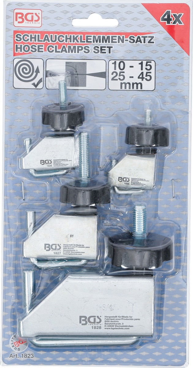 Žarnų užspaudėjų rinkinys 15 / 20 / 30 / 65 mm Ø | 4 vnt. (1823)